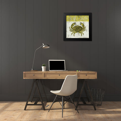 Crab Cakes Black Modern Wood Framed Art Print by Grey, Jace