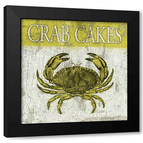 Crab Cakes Black Modern Wood Framed Art Print by Grey, Jace