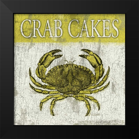 Crab Cakes Black Modern Wood Framed Art Print by Grey, Jace
