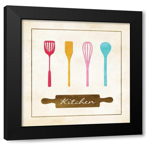 Kitchen Essentials Mate Black Modern Wood Framed Art Print with Double Matting by Grey, Jace