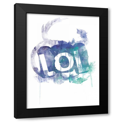 Watercolor LOL Reverse Black Modern Wood Framed Art Print with Double Matting by Grey, Jace