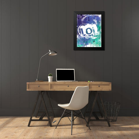 Watercolor LOL Black Modern Wood Framed Art Print by Grey, Jace
