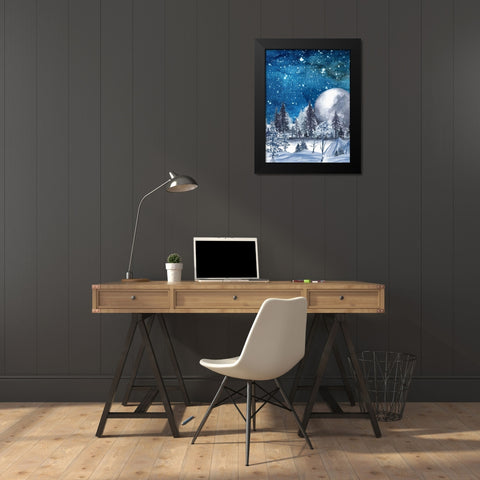Nightfall Black Modern Wood Framed Art Print by Keith, Jesse