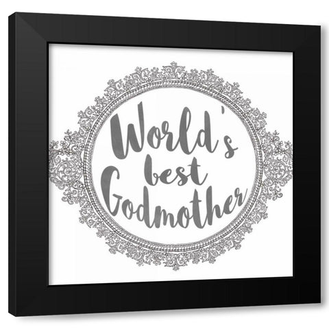 Best Grandmother Black Modern Wood Framed Art Print with Double Matting by Matic, Jelena