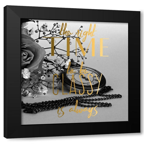 The Right Time Black Modern Wood Framed Art Print by Matic,Jelena