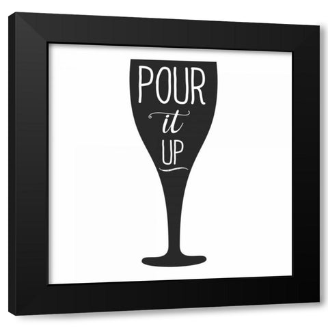 Pour Black Modern Wood Framed Art Print by Matic,Jelena
