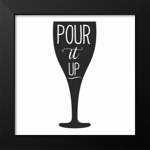 Pour Black Modern Wood Framed Art Print by Matic,Jelena