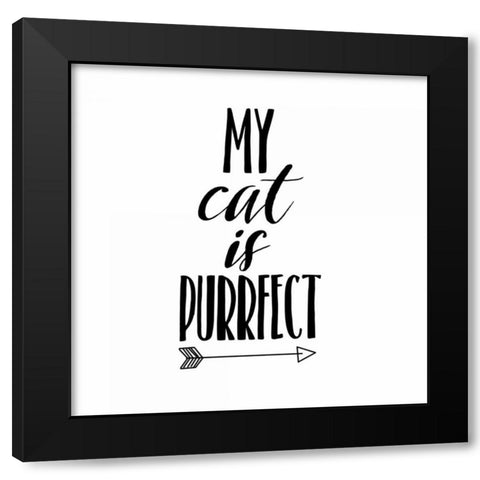 My Cat Black Modern Wood Framed Art Print by Matic,Jelena