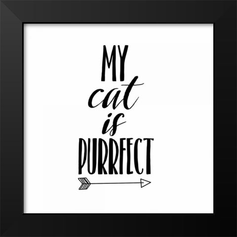 My Cat Black Modern Wood Framed Art Print by Matic,Jelena