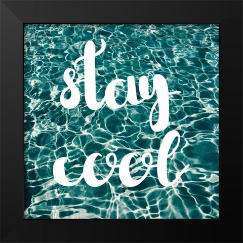 Insta Stay Cool Pool Black Modern Wood Framed Art Print by Matic,Jelena