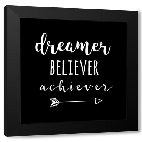 Dreame Black Modern Wood Framed Art Print by Matic, Jelena