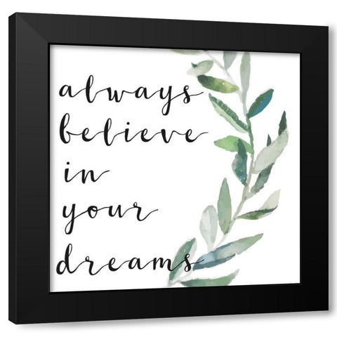 Your Dreams Black Modern Wood Framed Art Print with Double Matting by Matic, Jelena