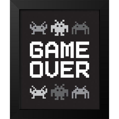 Game Over 3 Black Modern Wood Framed Art Print by McCully, Jennifer
