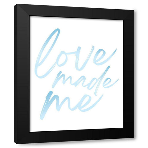 Love Made Me Blue Hues Ombre 2 Black Modern Wood Framed Art Print with Double Matting by McCully, Jennifer