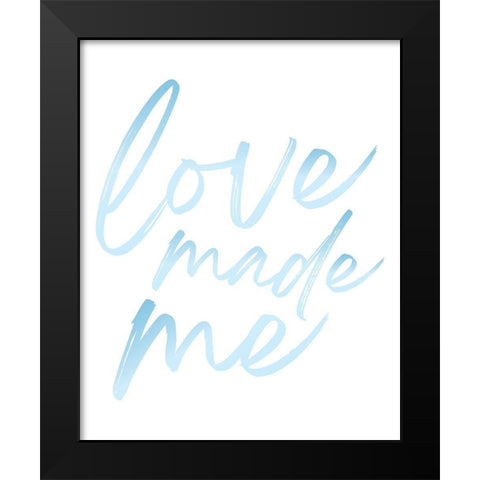 Love Made Me Blue Hues Ombre 2 Black Modern Wood Framed Art Print by McCully, Jennifer