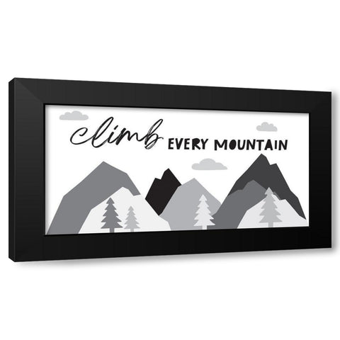 Climb Every Mountain Black Modern Wood Framed Art Print with Double Matting by McCully, Jennifer
