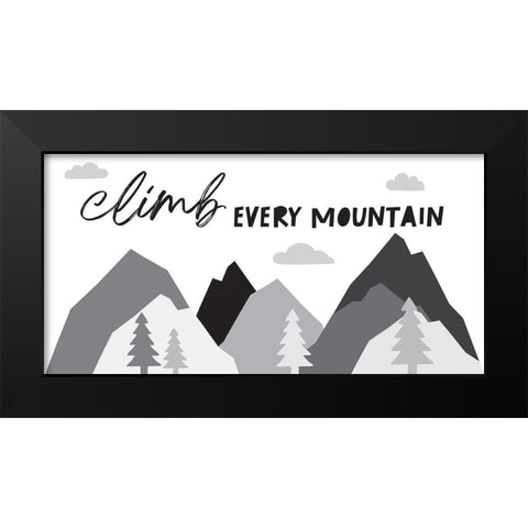 Climb Every Mountain Black Modern Wood Framed Art Print by McCully, Jennifer