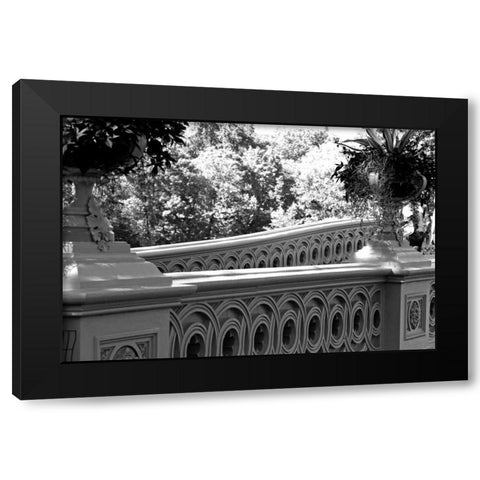 Central Park Bridge Black Modern Wood Framed Art Print by Grey, Jace