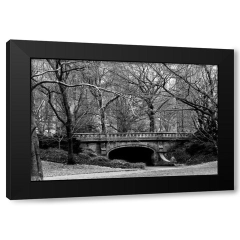 Central Park Bridge 2 Black Modern Wood Framed Art Print with Double Matting by Grey, Jace