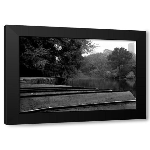Central Park Row Boats II Black Modern Wood Framed Art Print by Grey, Jace