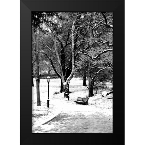 Central Park Snowy Scene Black Modern Wood Framed Art Print by Grey, Jace