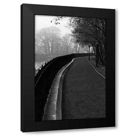 Central Park Endless Path Black Modern Wood Framed Art Print by Grey, Jace