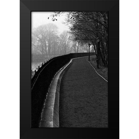 Central Park Endless Path Black Modern Wood Framed Art Print by Grey, Jace