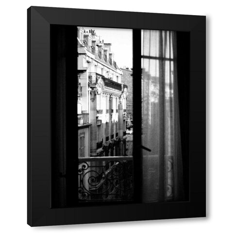 Paris Hotel Window Black Modern Wood Framed Art Print by Grey, Jace