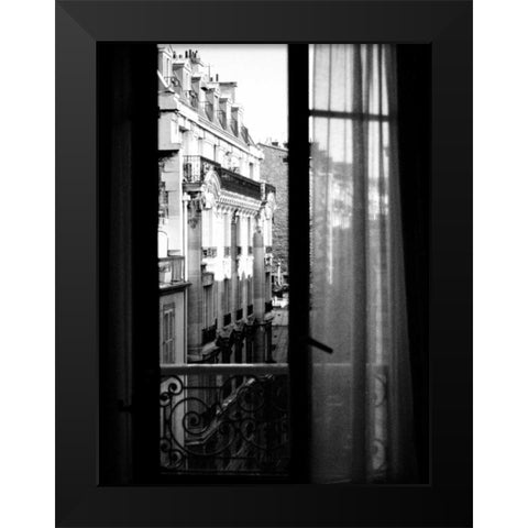 Paris Hotel Window Black Modern Wood Framed Art Print by Grey, Jace