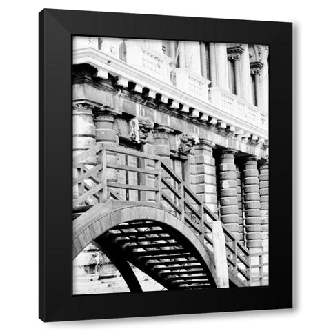 Venice Bridge Black Modern Wood Framed Art Print with Double Matting by Grey, Jace