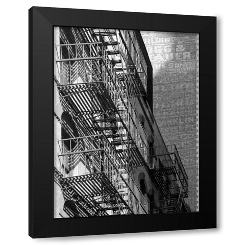 Escaping The Fire B Black Modern Wood Framed Art Print with Double Matting by Pica, Jeff