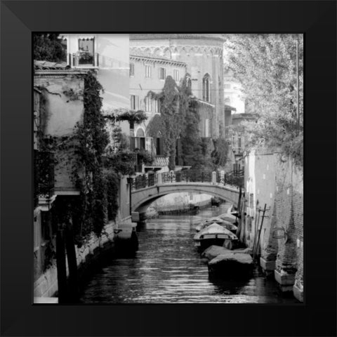 Cinque calli di Venezia 5 Black Modern Wood Framed Art Print by Grey, Jace