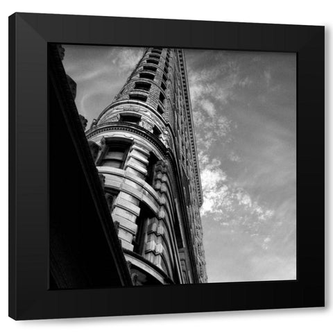 Beneath Flatiron Building Black Modern Wood Framed Art Print with Double Matting by Pica, Jeff