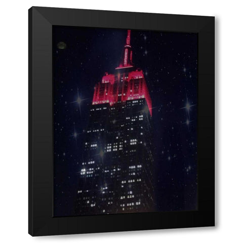 Starry Night In New York Black Modern Wood Framed Art Print with Double Matting by Shannon, Julie