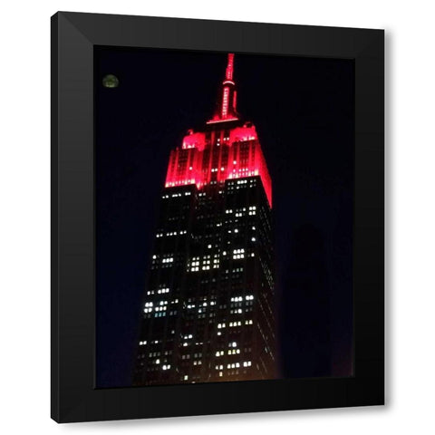 Big Red New York Black Modern Wood Framed Art Print with Double Matting by Shannon, Julie