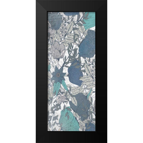 Carte Postale Blooms Mineral 1 Black Modern Wood Framed Art Print by Allen, Kimberly