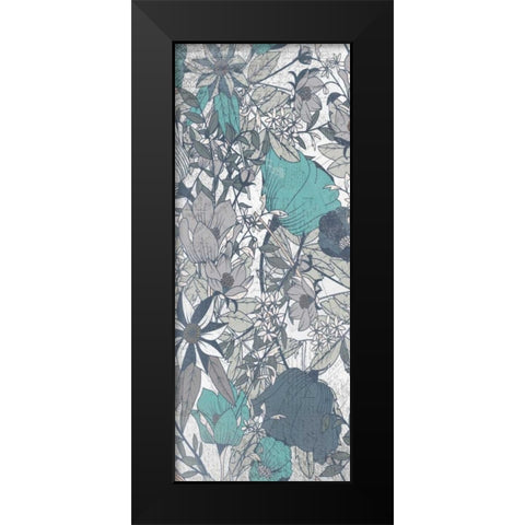 Carte Postale Blooms Mineral 2 Black Modern Wood Framed Art Print by Allen, Kimberly