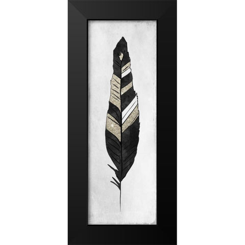 White Feathered 3 Black Modern Wood Framed Art Print by Allen, Kimberly