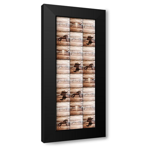 Western Welcome Panel Black Modern Wood Framed Art Print by Kimberly, Allen