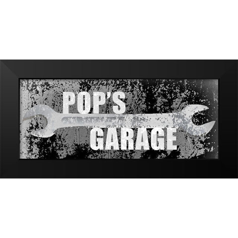 Pops Garage Black Modern Wood Framed Art Print by Kimberly, Allen