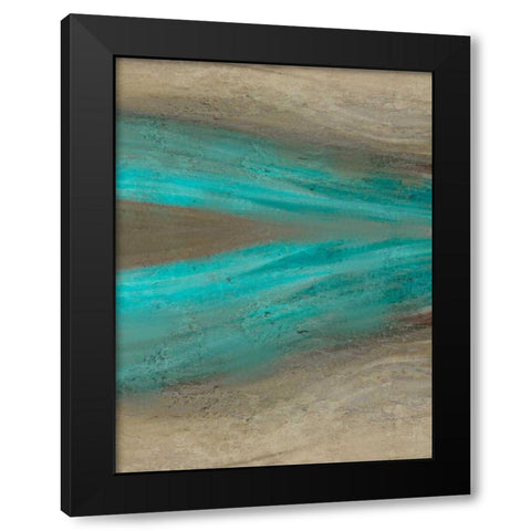 Turquoise Stream 2 Black Modern Wood Framed Art Print with Double Matting by Allen, Kimberly
