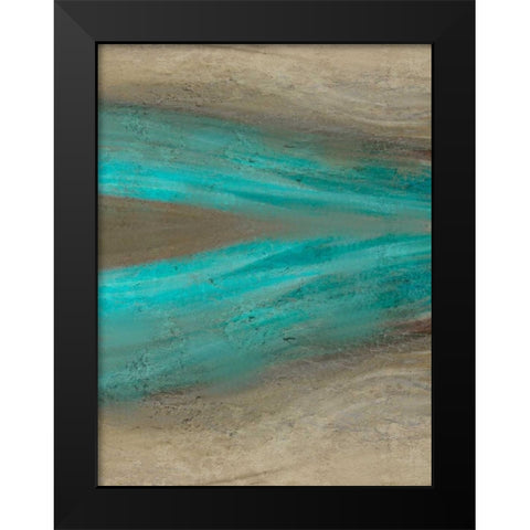 Turquoise Stream 2 Black Modern Wood Framed Art Print by Allen, Kimberly