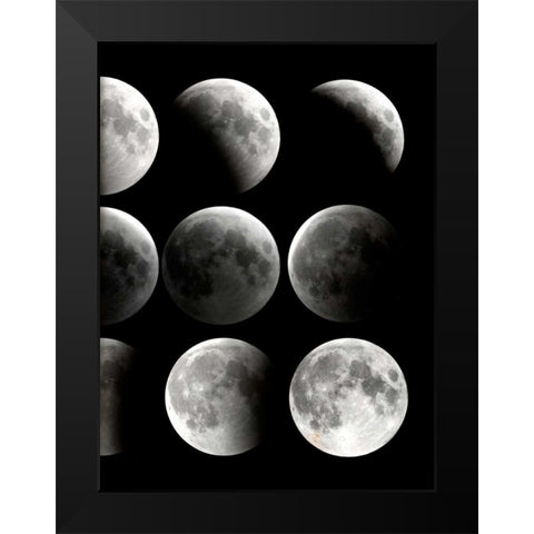 Moon Phase 2 Black Modern Wood Framed Art Print by Allen, Kimberly