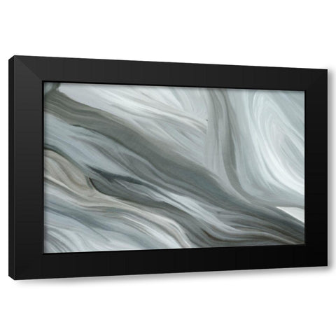 Layered Aqua Black Modern Wood Framed Art Print by Kimberly, Allen