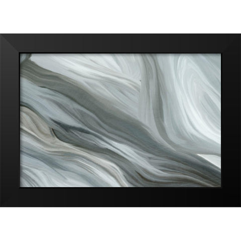 Layered Aqua Black Modern Wood Framed Art Print by Kimberly, Allen