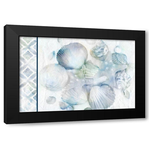 Coastal Blues Black Modern Wood Framed Art Print with Double Matting by Kimberly, Allen