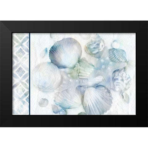 Coastal Blues Black Modern Wood Framed Art Print by Kimberly, Allen