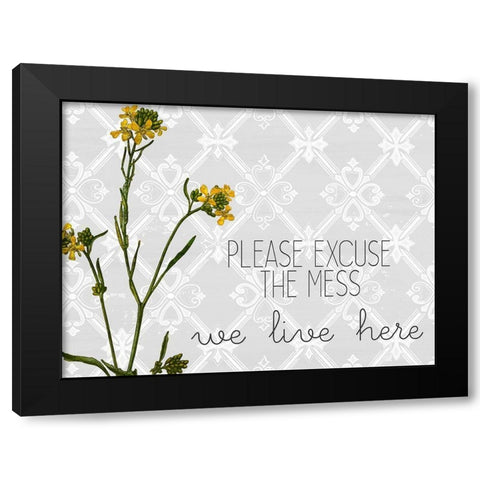 Please Excuse Wildflower Black Modern Wood Framed Art Print by Kimberly, Allen