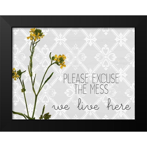 Please Excuse Wildflower Black Modern Wood Framed Art Print by Kimberly, Allen