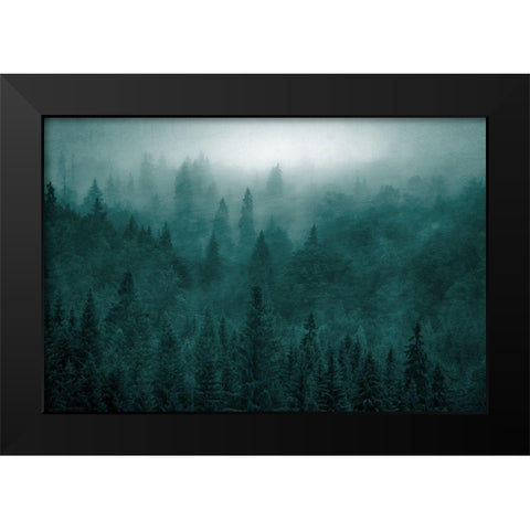 Emerald Forest Black Modern Wood Framed Art Print by Kimberly, Allen